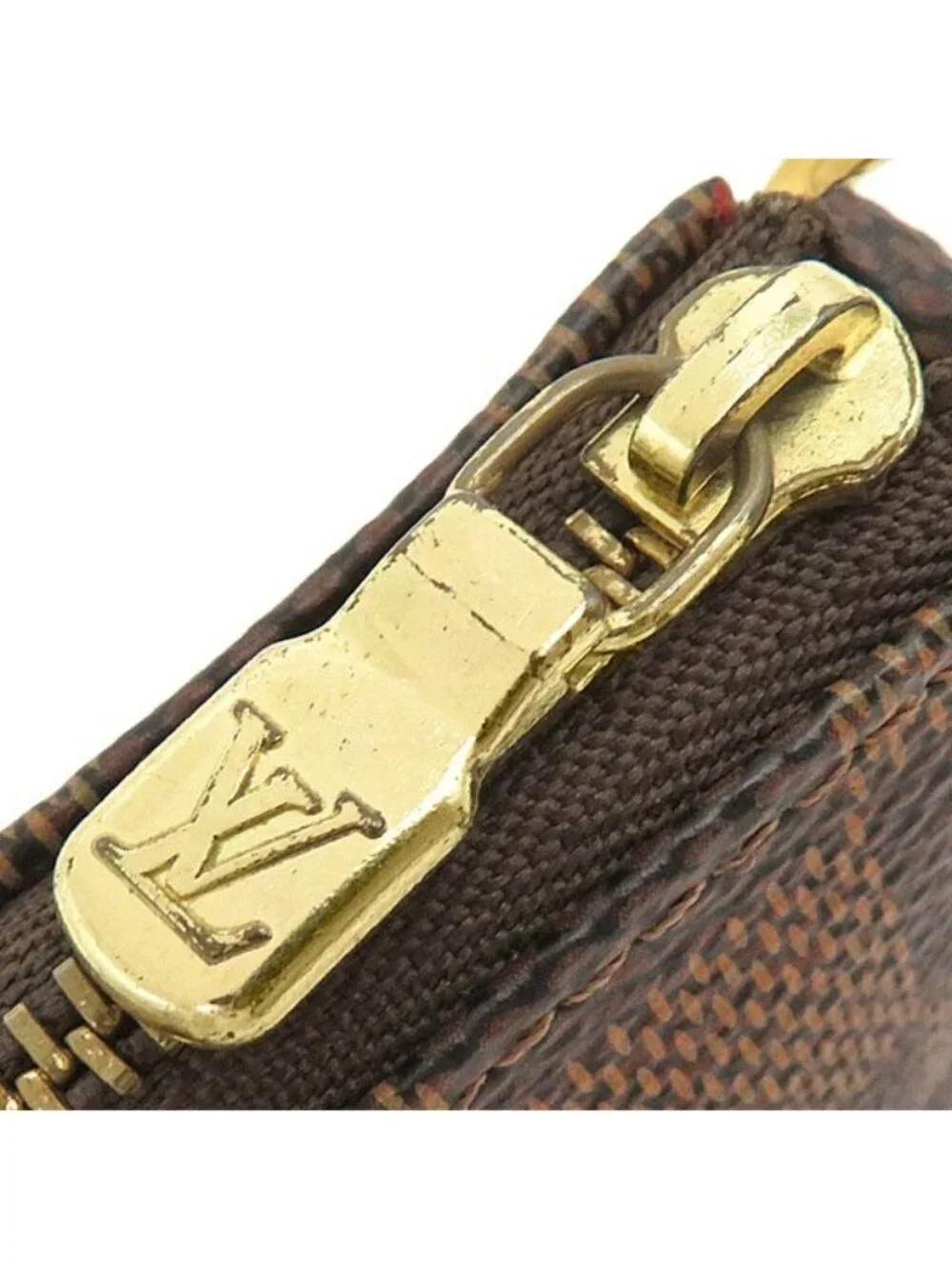 Louis Vuitton Pouch Mini Pochette Damier Canvas Ebene Brown